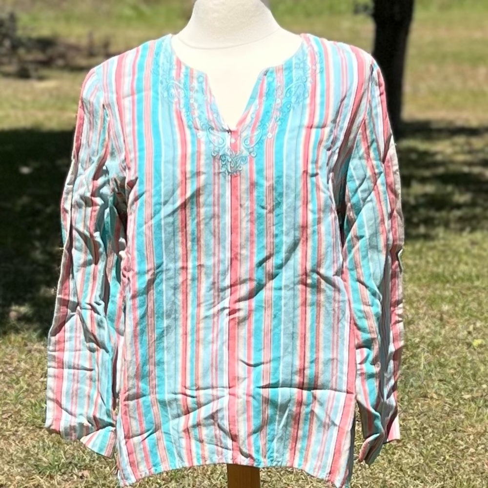 JH Collectibles Striped Multicolor Long Sleeved Tunic Size XL (CWT0001)